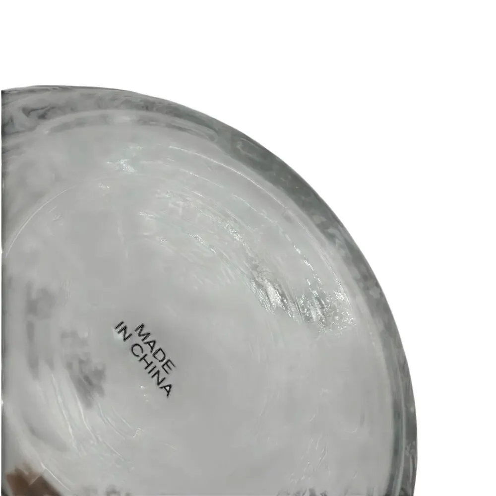 Vintage Clear Pressed Glass Bud Vase Peacock Feather 5.5